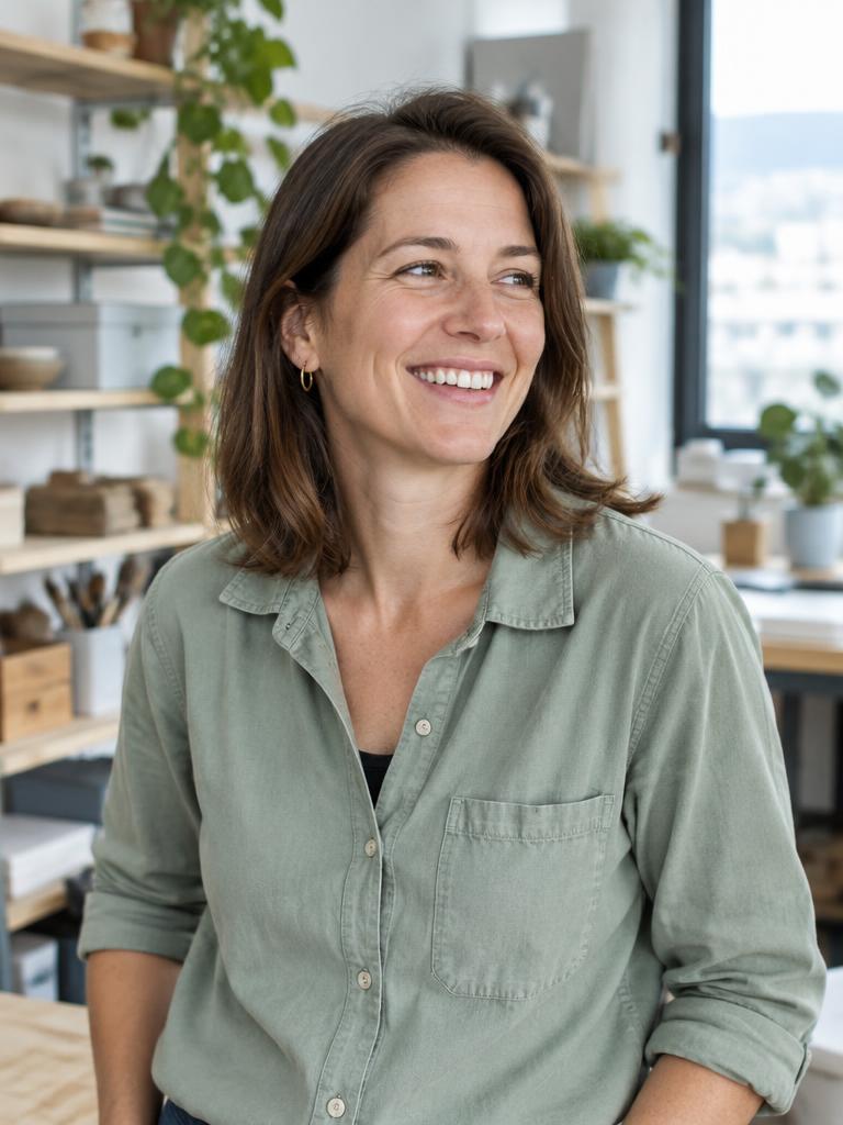 Portrait illustratif d’une entrepreneuse dans son atelier
